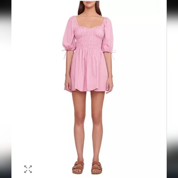 STAUD Faye Puff Sleeve Mini Dress Size XL - Picture 8 of 10